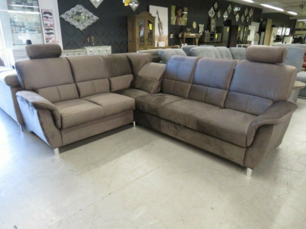 Sofa mit Bettkasten und Schlaffunktion braun Wohnzimmer Ecksofa
